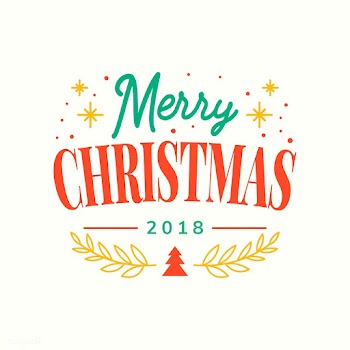 Merry Christmas 2018 greeting badge vector | Free stock vector - 494274