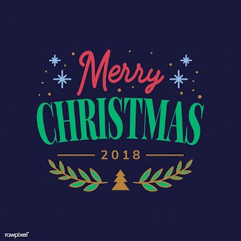 Merry Christmas 2018 greeting badge vector | Free stock vector - 494284