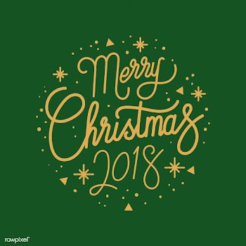 Merry Christmas 2018 greeting badge vector | Free stock vector - 494287