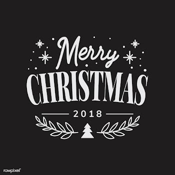 Merry Christmas 2018 greeting badge vector | Free stock vector - 494292
