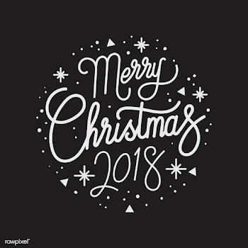 Merry Christmas 2018 greeting badge vector | Free stock vector - 494299