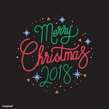 Merry Christmas 2018 greeting badge vector | Free stock vector - 494309