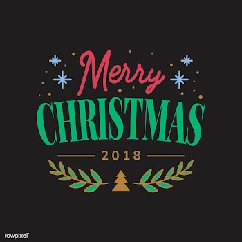 Merry Christmas 2018 greeting badge vector | Free stock vector - 494316