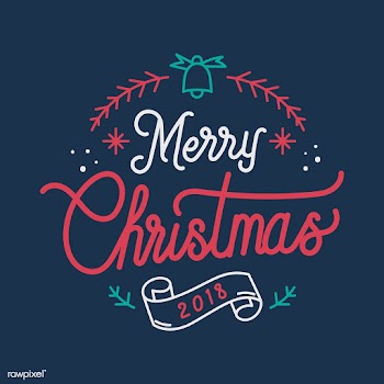 Merry Christmas 2018 greeting badge vector | Free stock vector - 495466