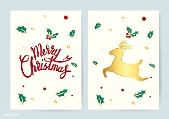 Merry Christmas and a reindeer card vector | Free stock vector - 503511