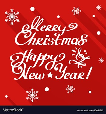 Merry christmas and happy new year calligraphy vector image