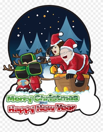 Merry Christmas And Happy New Year - Frohe Weihnachten Und Ein Guten Rutsch Ins Neue Grußkarte