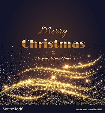merry christmas and happy new year greeting card