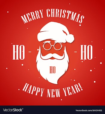  					Merry christmas and happy new year greeting card vector image														