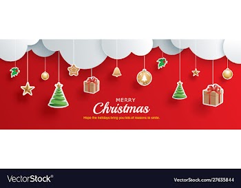 Merry christmas and happy new year greeting card vector image