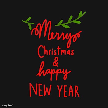 Merry Christmas and Happy New Year typography | Free stock vector - 472546