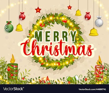 merry christmas background with wreath