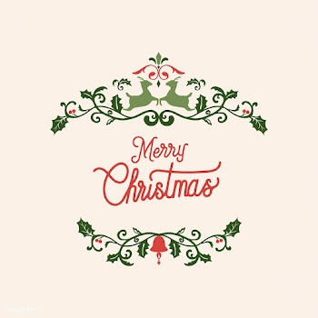 Merry Christmas badge design vector | Free stock vector - 494354