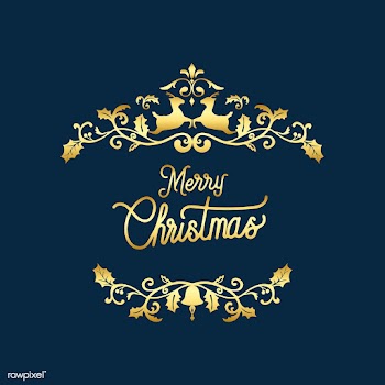 Merry Christmas badge design vector | Free stock vector - 494384