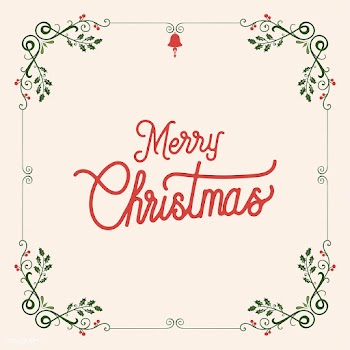 Merry Christmas badge design vector | Free stock vector - 494412