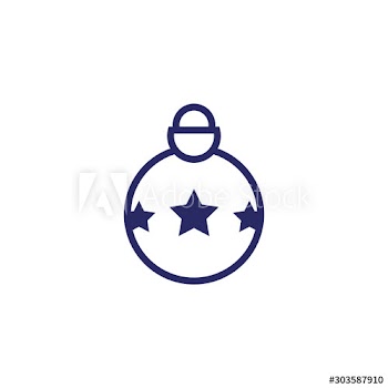 merry christmas ball with stars