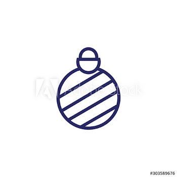 merry christmas ball with stripes