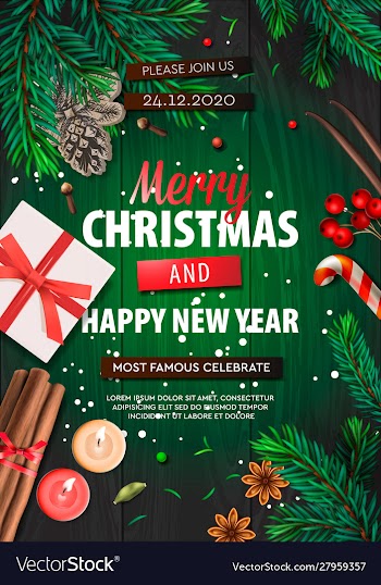 Merry christmas banner xmas party with gifts box vector image