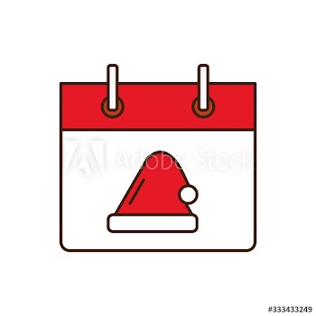 merry christmas calendar with santa claus hat