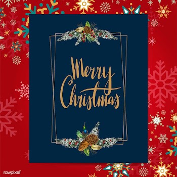 Merry Christmas card vector | Free stock vector - 518624