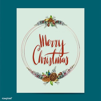 Merry Christmas card vector | Free stock vector - 518626