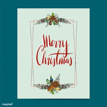 Merry Christmas card vector | Free stock vector - 518628