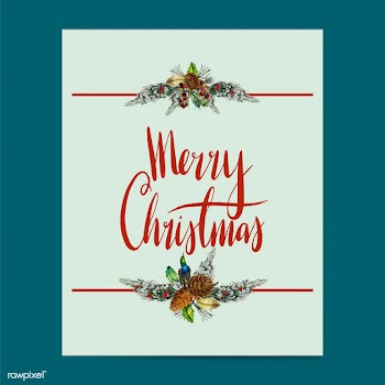 Merry Christmas card vector | Free stock vector - 518635