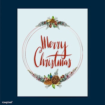 Merry Christmas card vector | Free stock vector - 518662