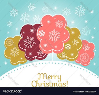 					Merry christmas card vector image														