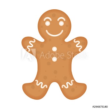 merry christmas card with sweet ginger cookie