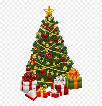 Merry Christmas Clipart Christmas Tree - Christmas Tree Greeting Card