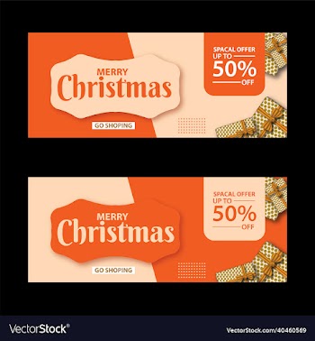 merry christmas coupon orange color with gift box