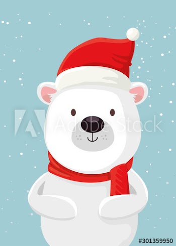 merry christmas cute bear character design