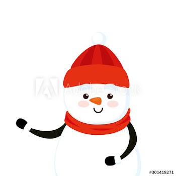 merry christmas cute snowman character design
