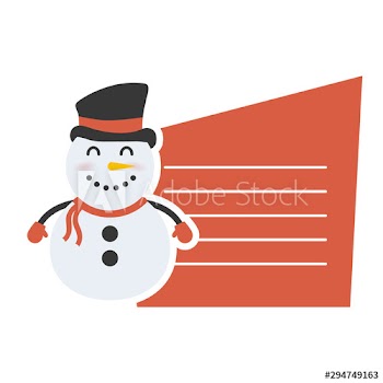 merry christmas cute snowman with card character