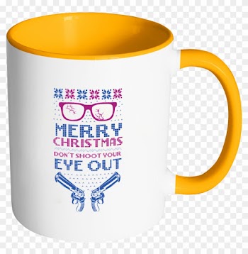 Merry Christmas Don't Shoot Your Eye Out 2nd Amendment - Two Tone Mug Png