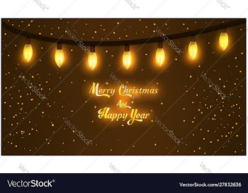 Merry christmas garland dark brown background vector image