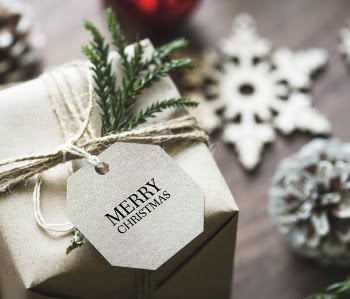 Merry Christmas Gift Box Close-up Photo