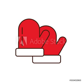 merry christmas glove decoration icon