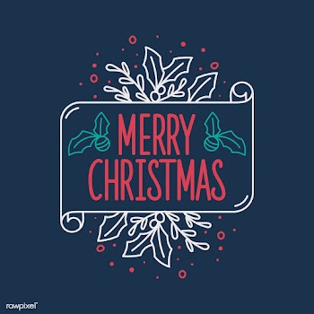 Merry Christmas greeting badge vector | Free stock vector - 494194