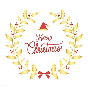 Merry Christmas greeting badge vector | Free stock vector - 494199