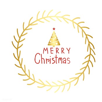 Merry Christmas greeting badge vector | Free stock vector - 494201