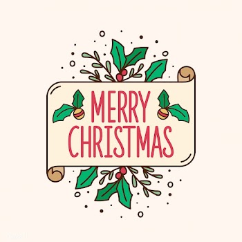 Merry Christmas greeting badge vector | Free stock vector - 494243