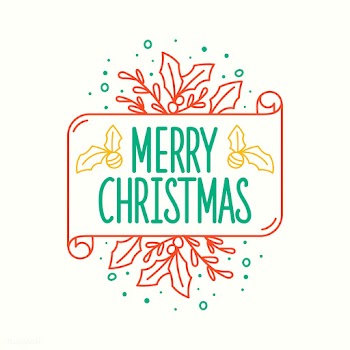 Merry Christmas greeting badge vector | Free stock vector - 494271