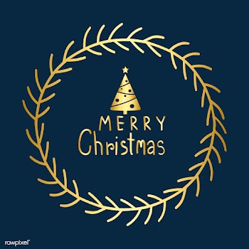 Merry Christmas greeting badge vector | Free stock vector - 494289