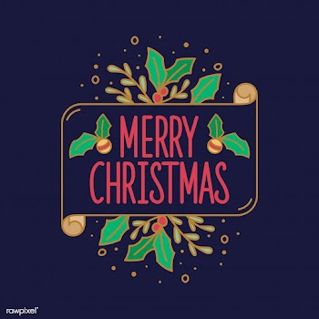 Merry Christmas greeting badge vector | Free stock vector - 494295
