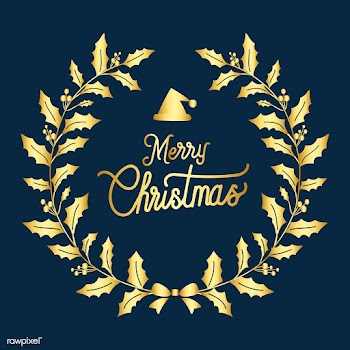 Merry Christmas greeting badge vector | Free stock vector - 494302
