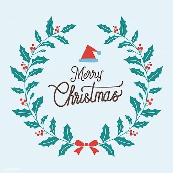 Merry Christmas greeting badge vector | Free stock vector - 494321