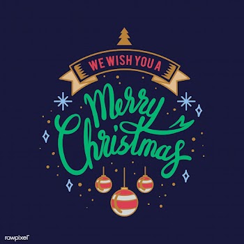 Merry Christmas greeting badge vector | Free stock vector - 494338