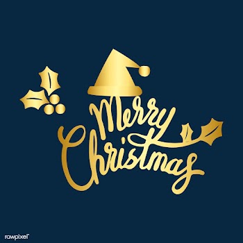 Merry Christmas greeting badge vector | Free stock vector - 495458